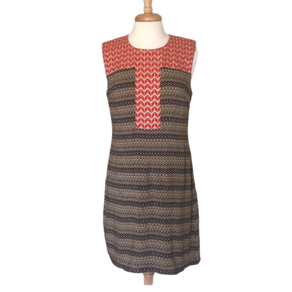 THML {Anthro} sleeveless orange chevron midi dress